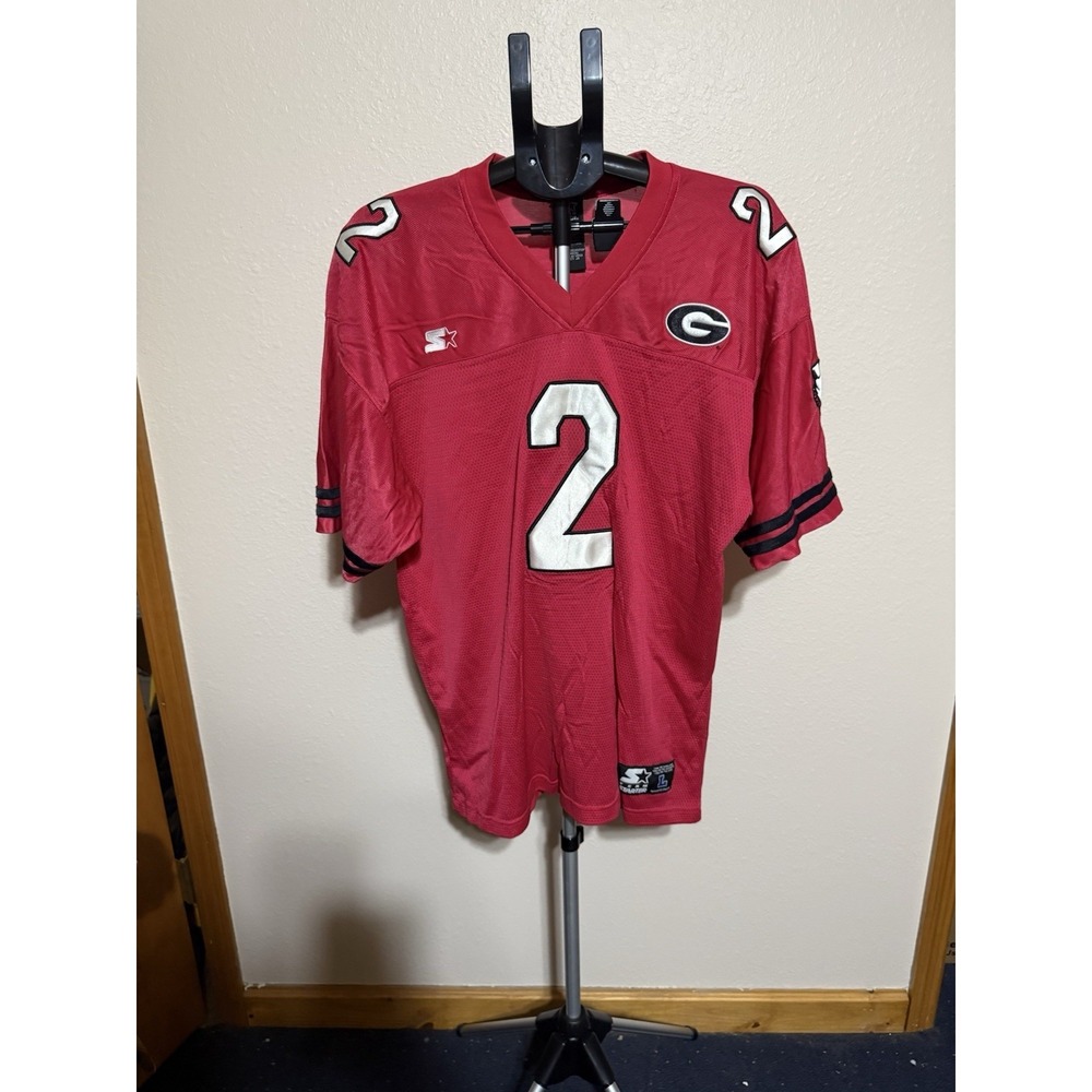 Vintage Georgia Bulldogs #2 Starter Jersey Large Red NCAA Football